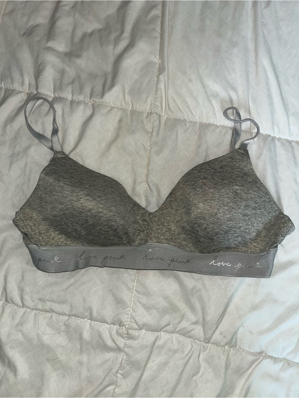 PINK Victoria's Secret Heather Gray Wireless Bralette